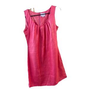 Melly M By Melissa Madden Sz 4 Linen Dress Pink Shimmer Feminine Romantic Summer